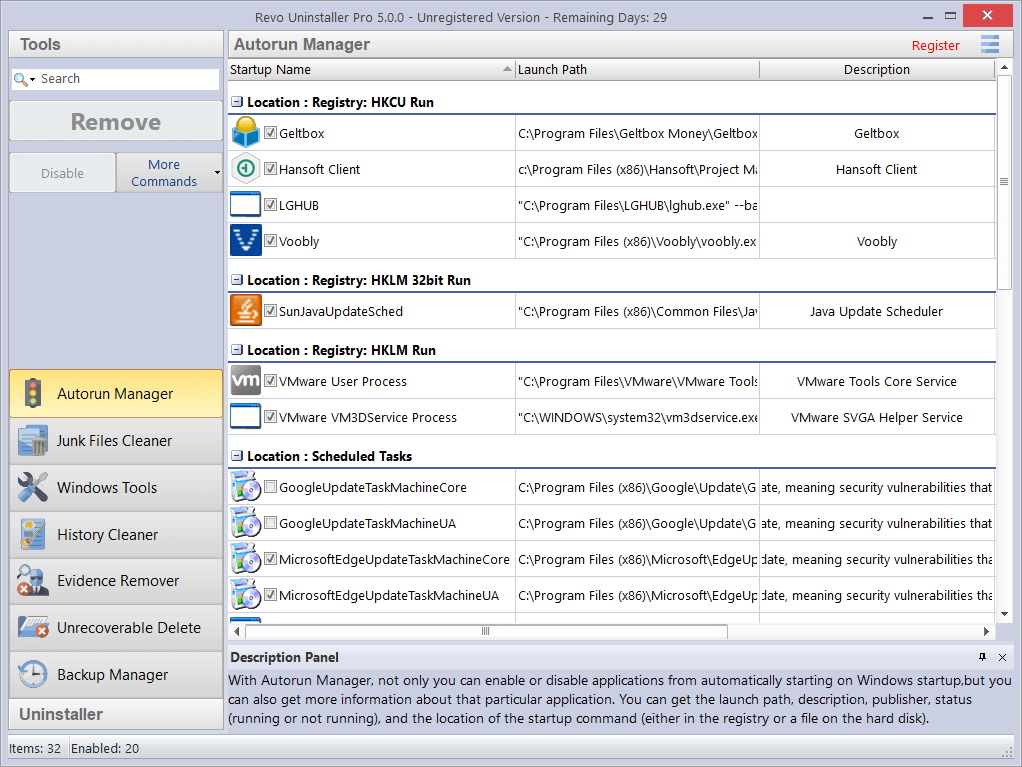 Autorun Manager 界面